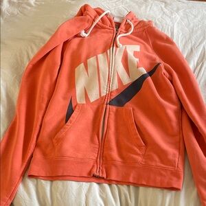 Nike Orange Hoodie with White Logo